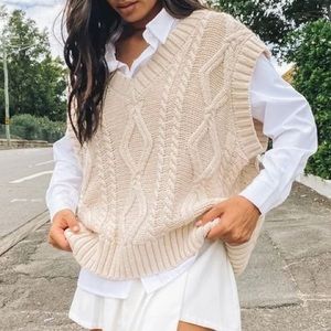 Cream Knit Vest
